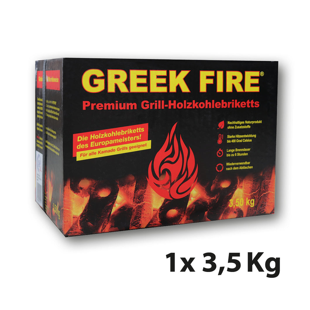 GREEK FIRE Premium Grill Holzkohlebriketts 3,5 kg